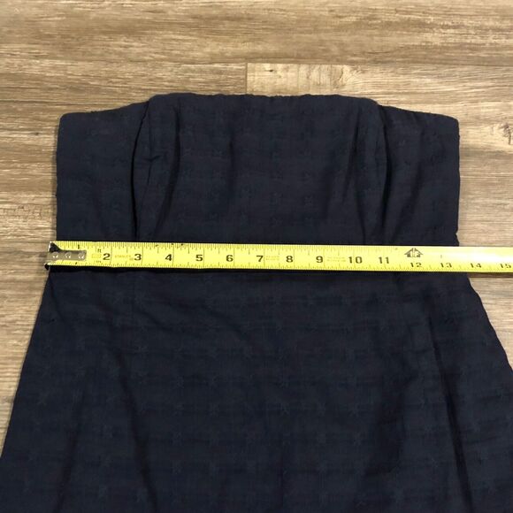 Vineyard Vines Strapless Top 0 Nautical Navy Jacquard Back Zip NWT - Picture 11 of 13
